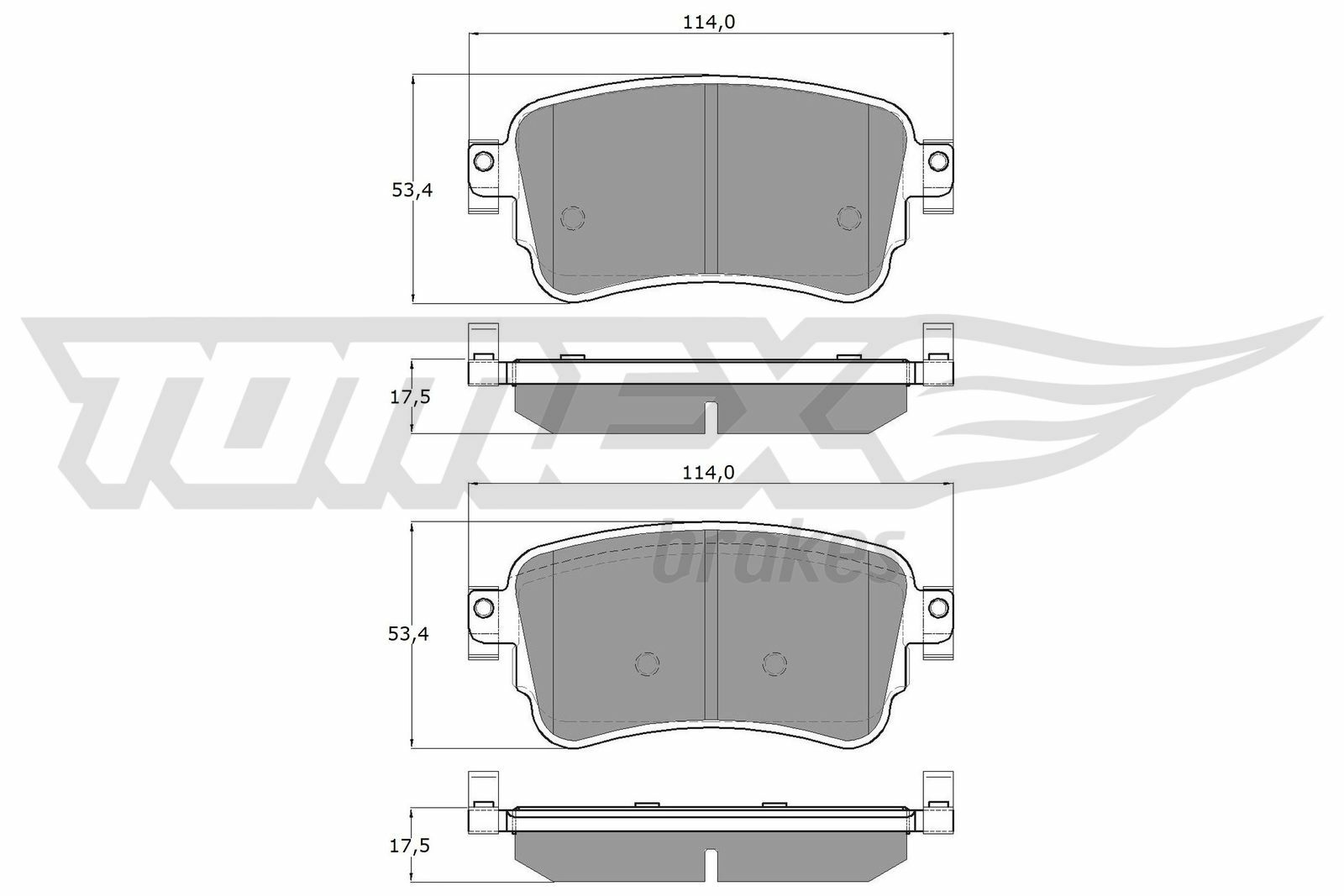 Sada brzdových destiček, kotoučová brzda TOMEX Brakes